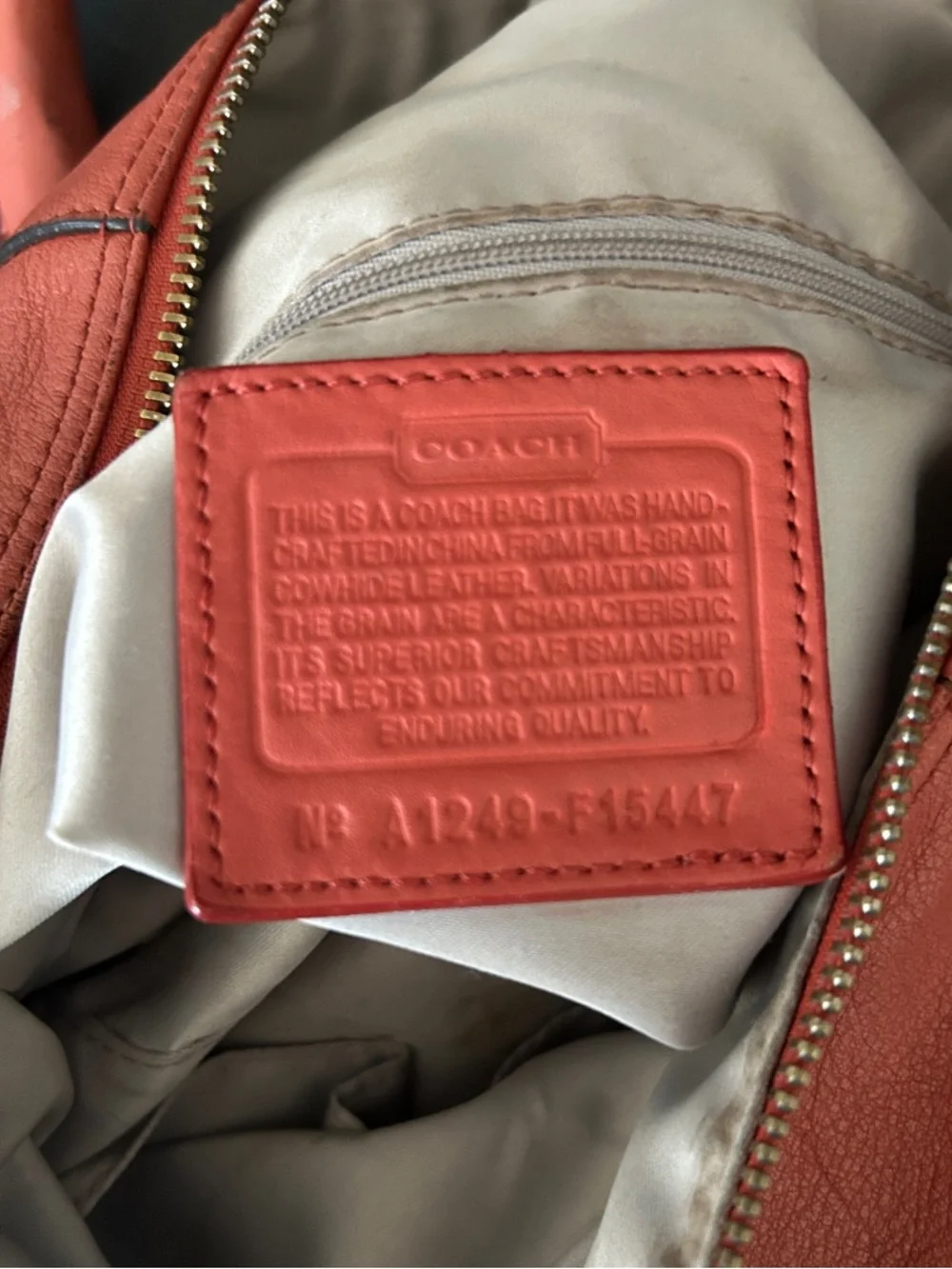 Coach Coral LARGE F15447 Ashley Leather Tote